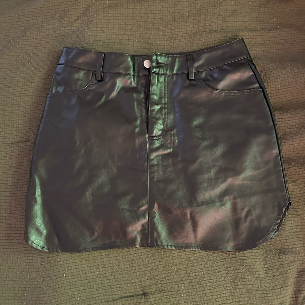 Emory Park Black Faux Leather Skirt